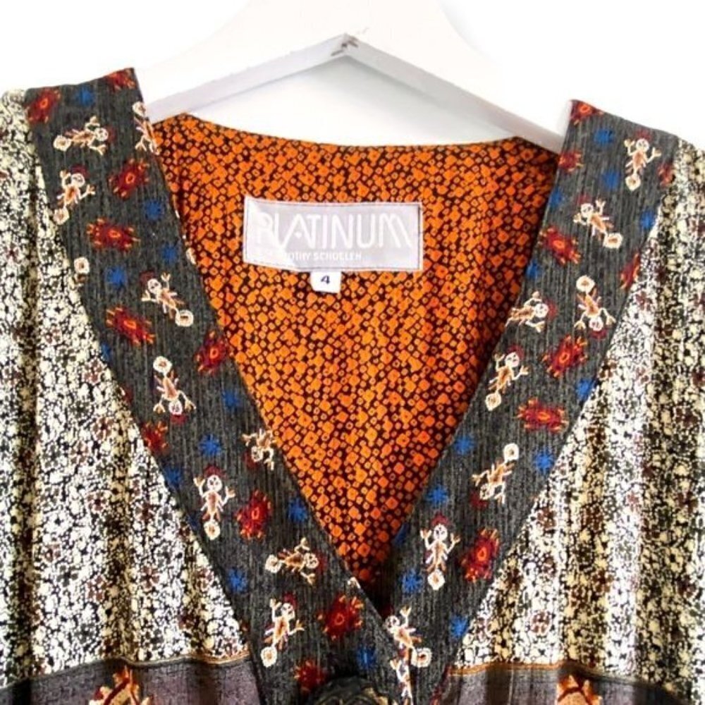 Vintage Platinum by Dorothy Schoelen Printed Jumpsuit, size 4 - Picture 9 of 14